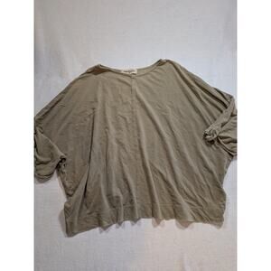 impressions green oversized blouse one‎ size 100% cotton